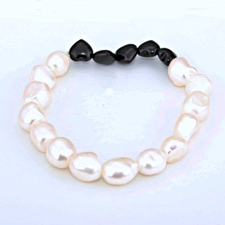 Pulsera de perlas y onix