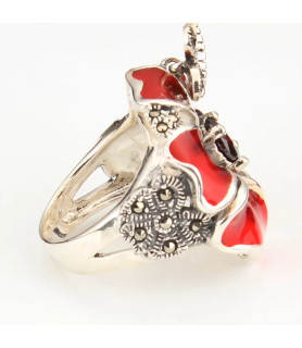 Anillo esmalte plata| Bisurjoyas