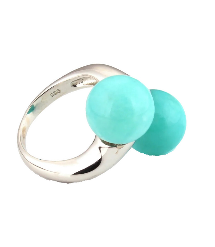Anillo plata con amazonita| Bisurjoyas