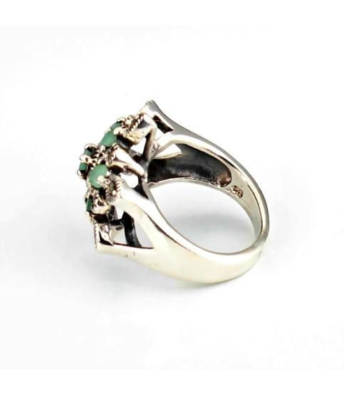 Anillo plata con piedras preciosas| Bisurjoyas