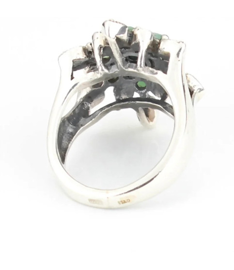 Anillo plata con piedras preciosas| Bisurjoyas