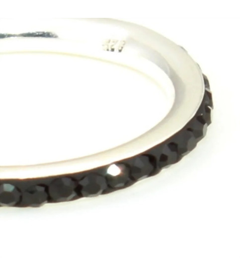 Anillo Svaroski plata| Bisurjoyas