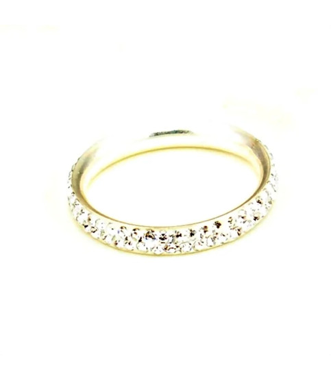 Anillo Svaroski plata| Bisurjoyas
