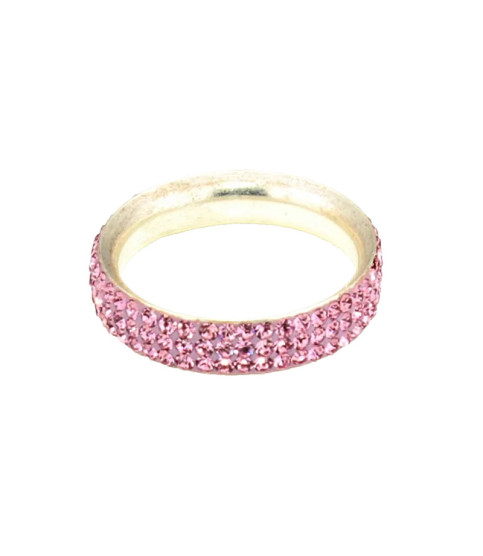 Anillo Svaroski plata| Bisurjoyas
