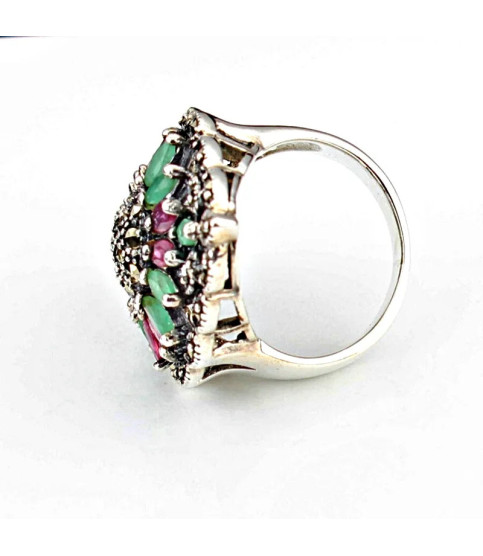 Anillo plata con Piedras Preciosas| Bisurjoyas