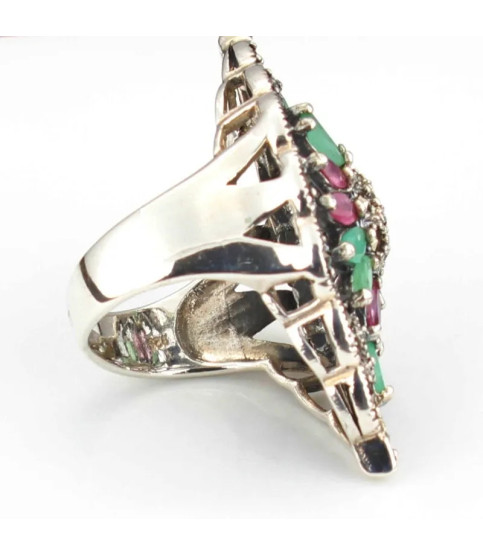 Anillo plata con Piedras Preciosas| Bisurjoyas