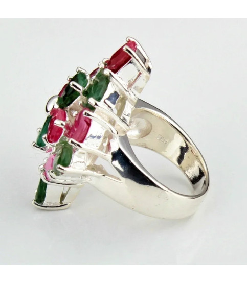 Anillo plata con Piedras Preciosas| Bisurjoyas