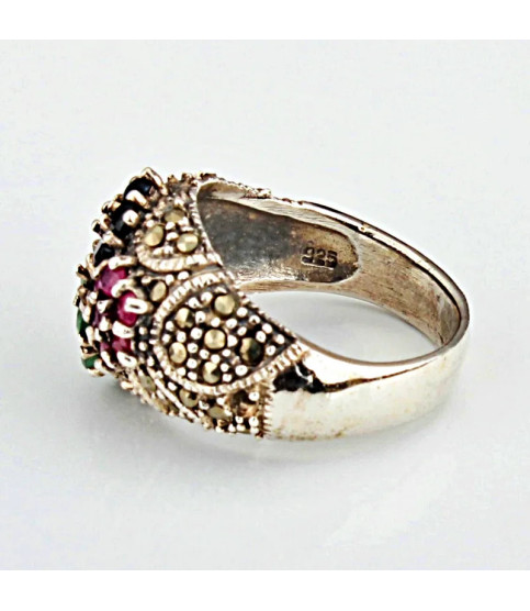 Anillo plata con Piedras Preciosas| Bisurjoyas