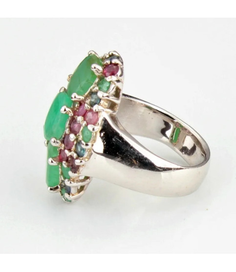 Anillo plata con Piedras Preciosas| Bisurjoyas