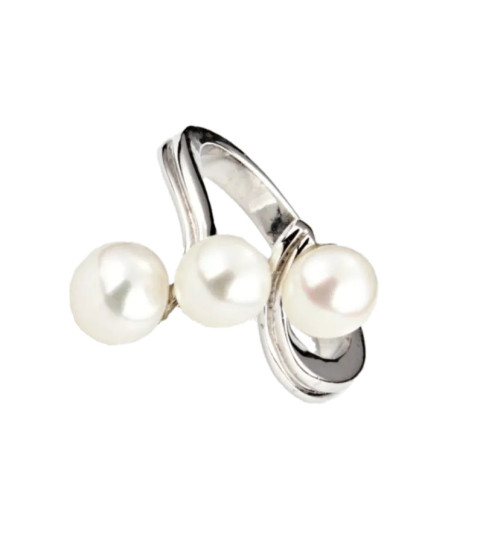 Anillo de perlas  y plata| Bisurjoyas