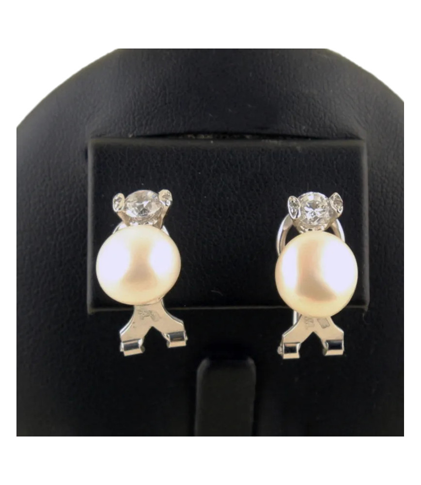 Pendientes de perlas y plata| Bisurjoyas