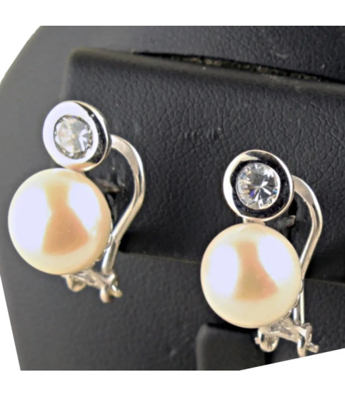 Pendientes de perlas y plata| Bisurjoyas