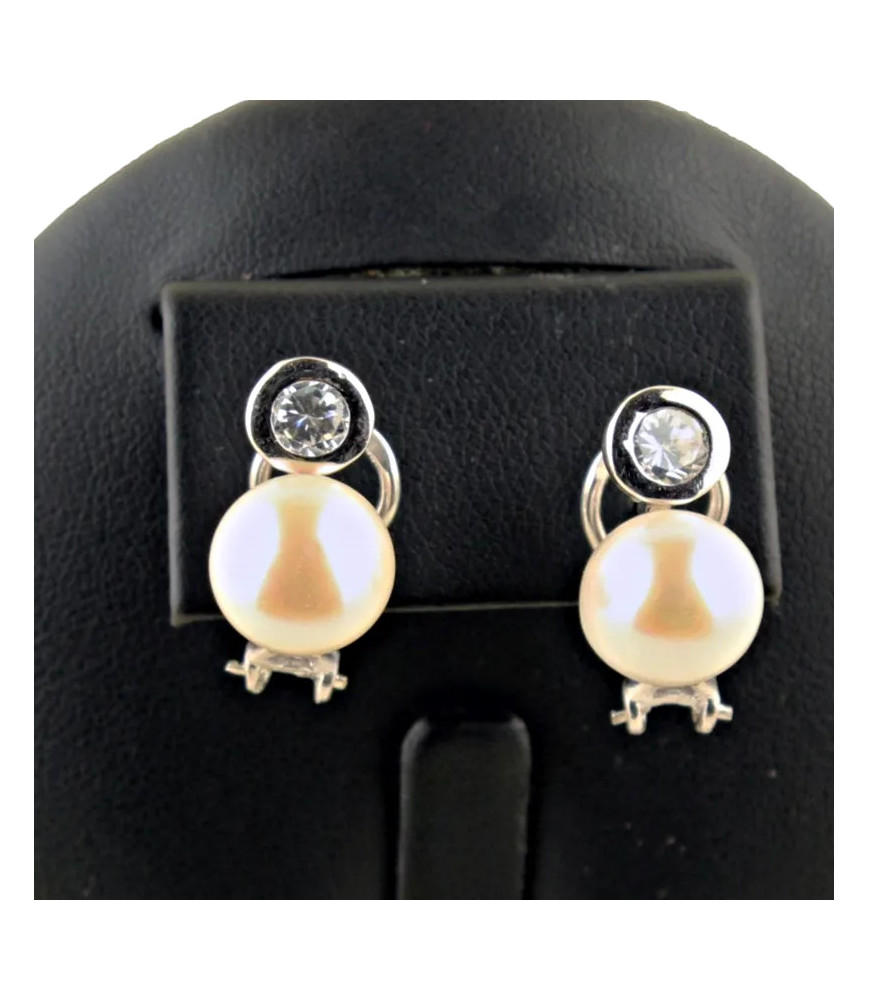 Pendientes de perlas y plata| Bisurjoyas