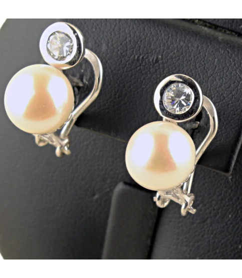 Pendientes de perlas y plata| Bisurjoyas