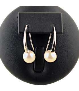 Pendientes de perlas y plata| Bisurjoyas