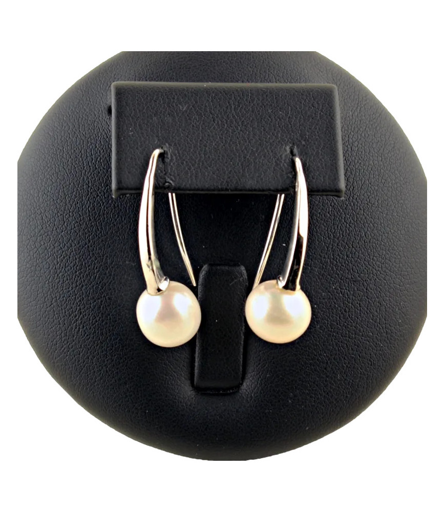Pendientes de perlas y plata| Bisurjoyas