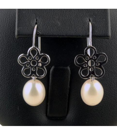 Pendientes de perlas y plata| Bisurjoyas Pendientes de perlas y plata| Bisurjoyas