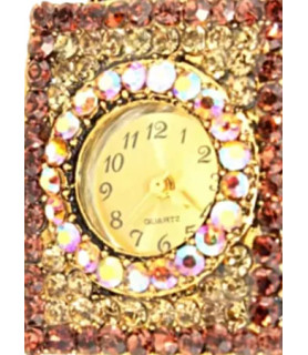Reloj bisutería dorado con cristales| Bisurjoyas