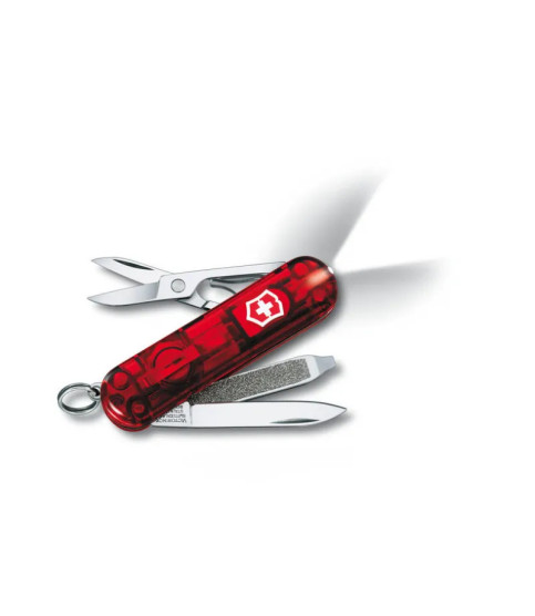 Navaja Victorinox Roja Transparente con Luz| Bisurjoyas Navaja Victorinox Roja Transparente con Luz| Bisurjoyas
