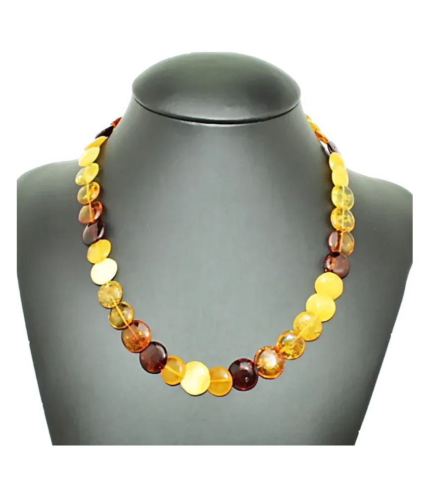 Collar ámbar placas redondas| Bisurjoyas