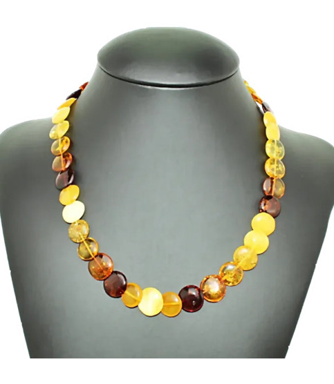 Collar ámbar placas redondas| Bisurjoyas Collar ámbar placas redondas| Bisurjoyas