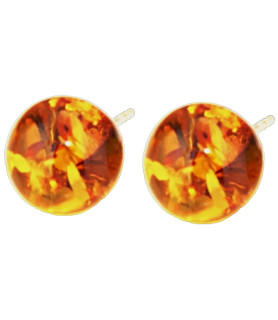 Pendientes ámbar bolas grandes