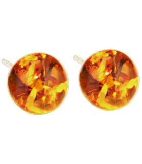 Pendientes ámbar bolas grandes