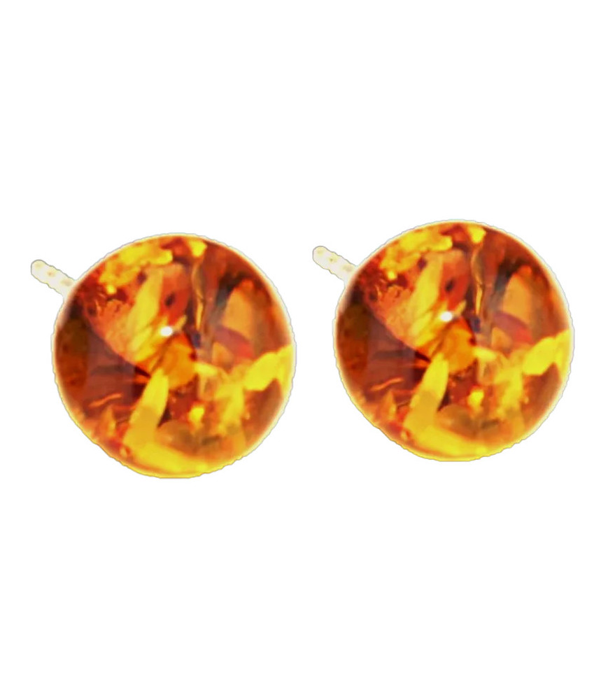 Pendientes ámbar bolas grandes