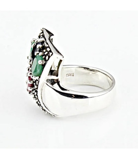 Anillo plata con Piedras Preciosas| Bisurjoyas