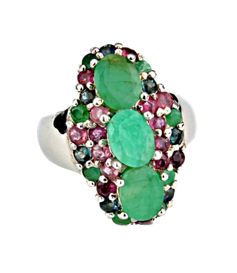 Anillo plata con Piedras Preciosas| Bisurjoyas Anillo plata con Piedras Preciosas| Bisurjoyas