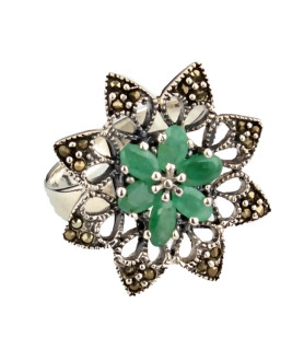 Anillo de Plata con Piedras Preciosas| Bisurjoyas