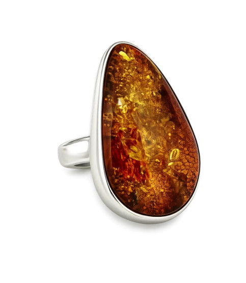 Anillo ámbar plata| Bisurjoyas