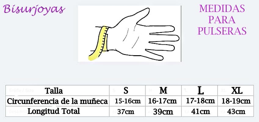 Medidas para pulseras